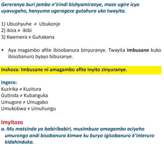 Course: Kinyarwanda, Topic: UMUTWE WA MBERE: UMUCO N’INDANGAGACIRO ...